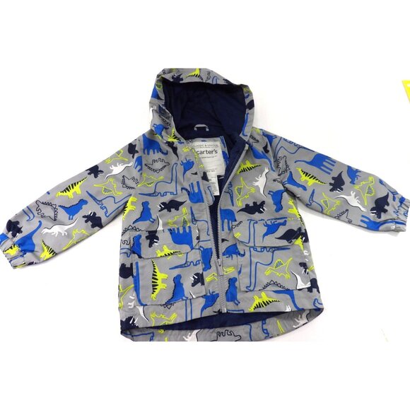 Carter's Boy's Hooded  Jacket Dinosaur Print  Lined 3T preowned - Picture 2 of 4